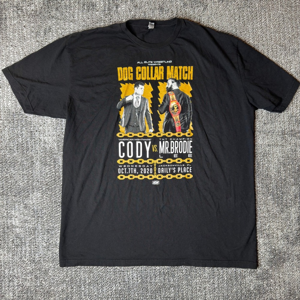AEW Cody Rhodes vs Brodie Lee Dog Collar Match T-Shirt Mens XXL Wrestling RARE